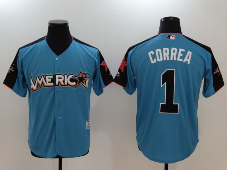 2017 MLB All-Star Houston Astros #1 Carlos Correa Blue Jerseys